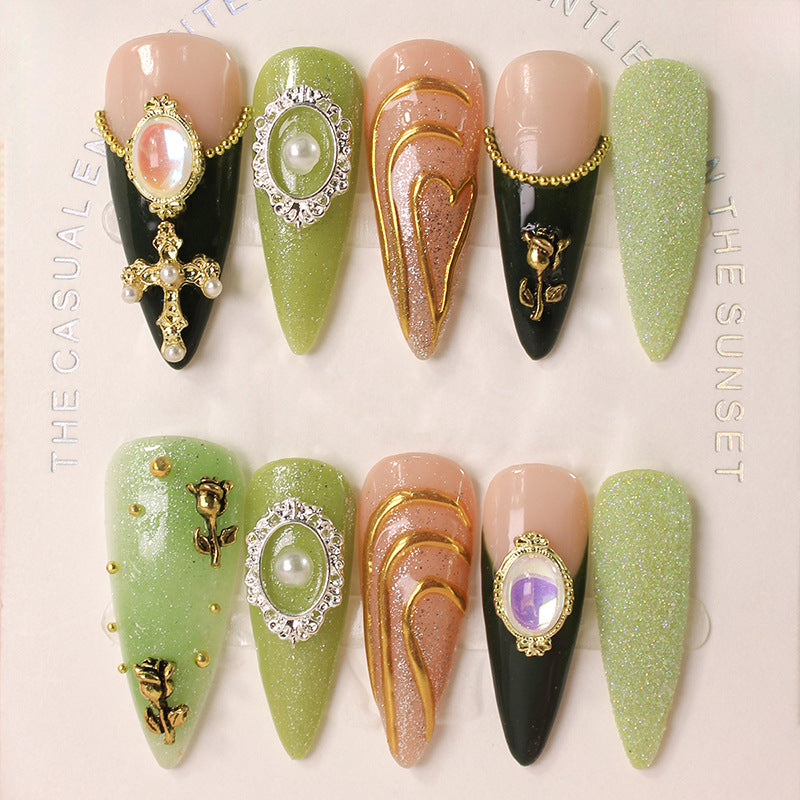Artificial nail set with luxurious decorations Stornfield