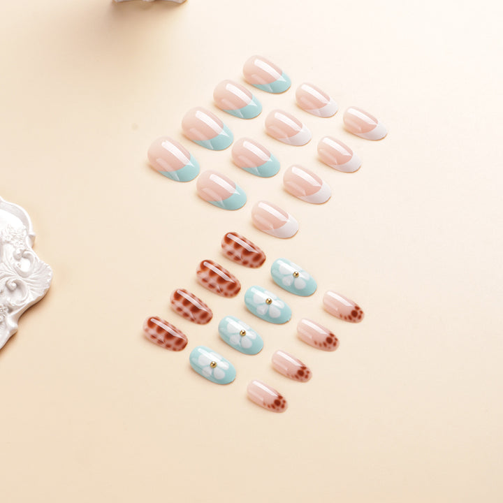 Artistic Floral Acrylic Press-On Nail Set Stornfield