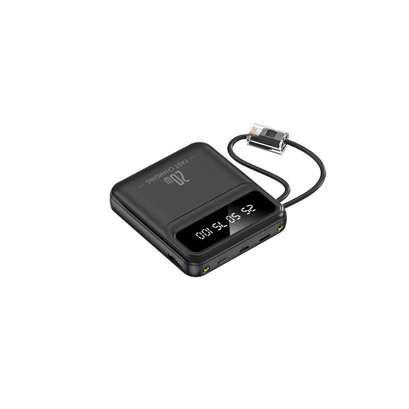 Portable power bank with integrated charging cable and digital display Stornfield