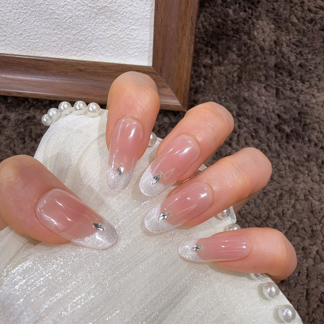 Elegant French Tip Press-On Nails Stornfield