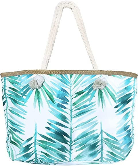 Large tote bag with tropical leaf design Stornfield