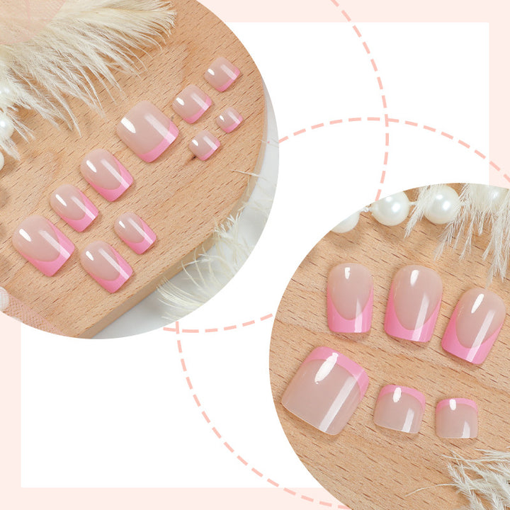 Premium French Tip Press-On Nails Set with Elegant Gradient Design Stornfield