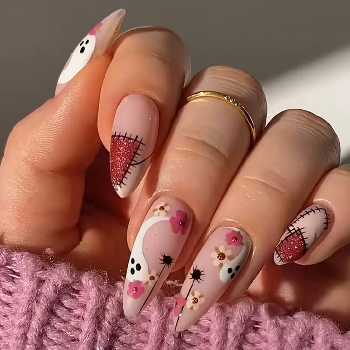 Creative Floral and Halloween-Themed Nail Art Kit