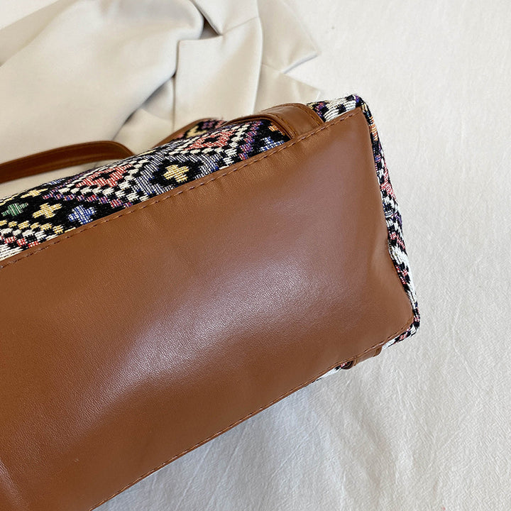Artistic Woven Tote Handbag
