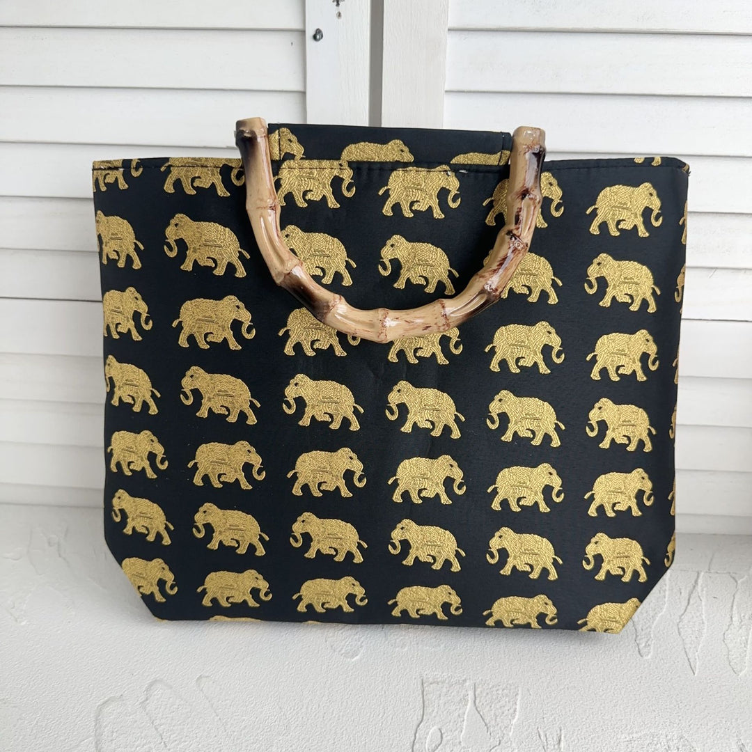 Stylish cotton bag with bamboo handles Stornfield