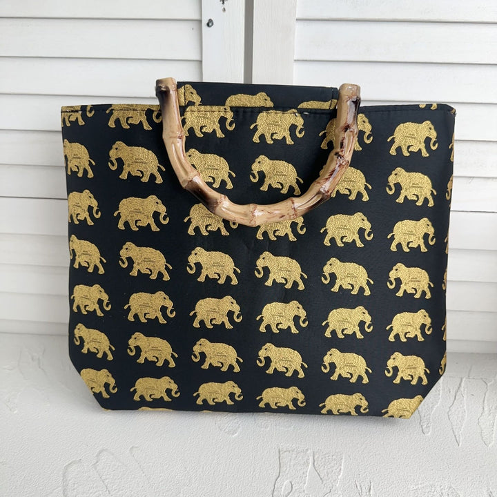 Stylish cotton bag with bamboo handles Stornfield
