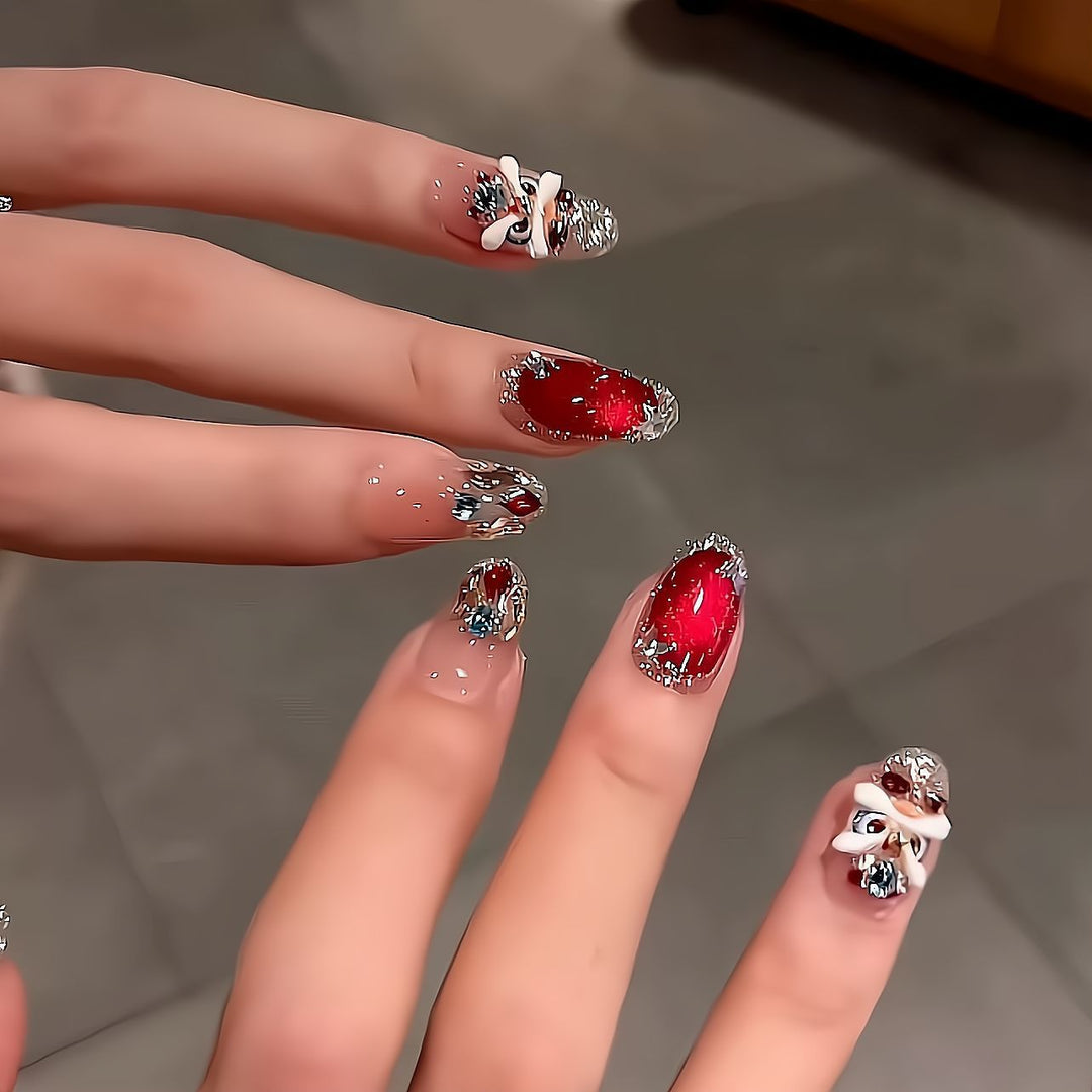 Artistic Rhinestone-Embellished Nail Extensions Stornfield