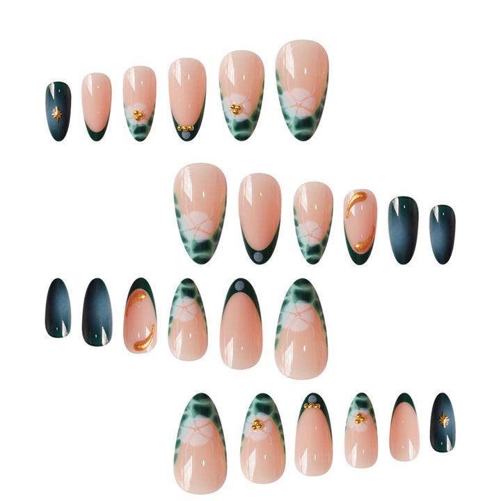 Artistic Floral and Geometric Press-On Nail Extensions Stornfield
