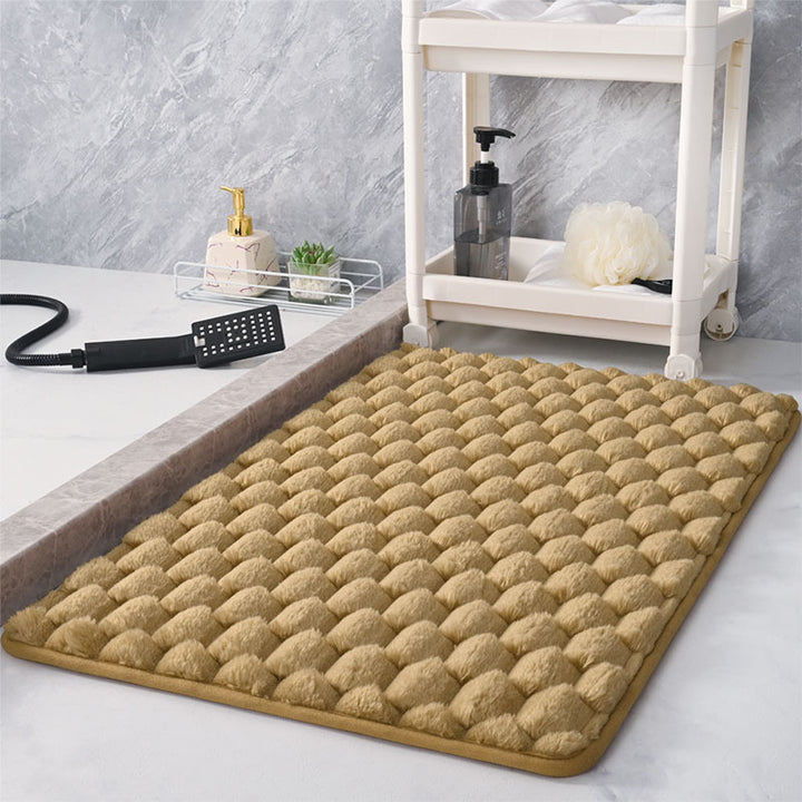 Plush Bubble-Textured Bath Mat