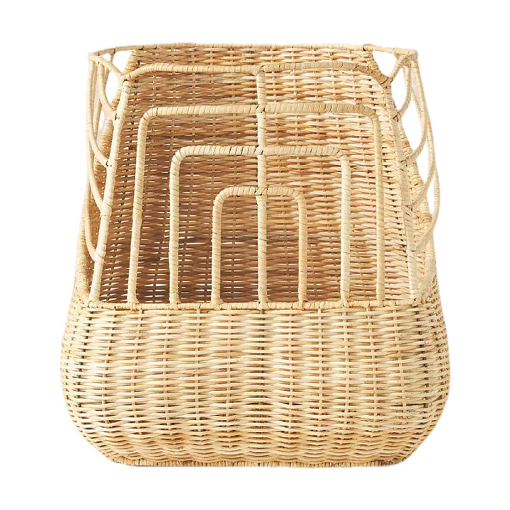 Handcrafted storage basket with curved design Stornfield
