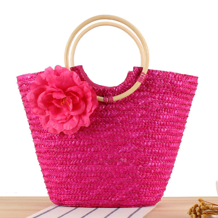 Basket bag with decorative floral design Stornfield