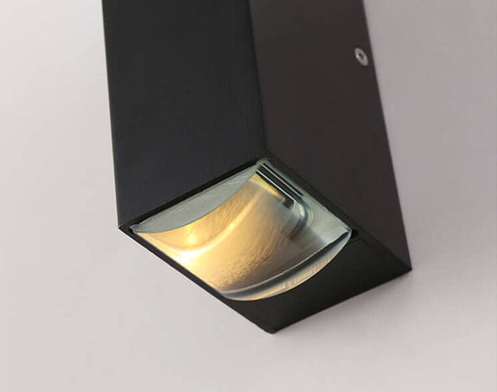 Modern Aluminum Lens Outdoor Patio Double-headed LED Wall Sconce Lamp | Stornfield