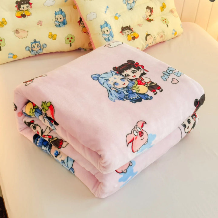 Cartoon-Themed Soft Fleece Throw