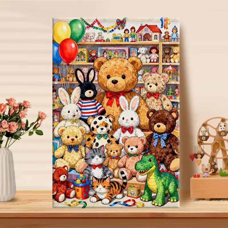 Playful Teddy Bear Wall Art Stornfield