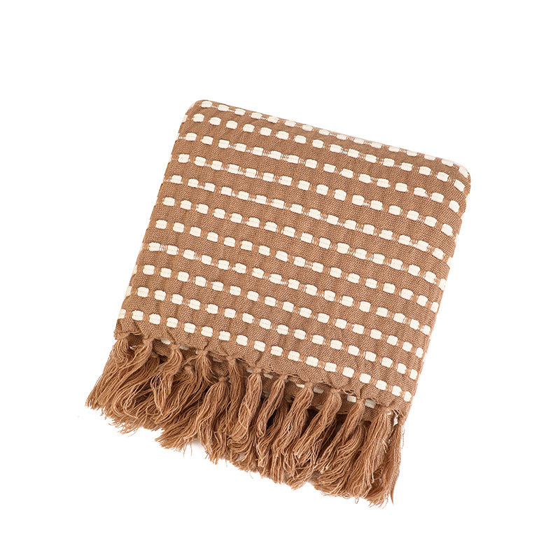 Women's Structured Throw Blanket with Fringes Stornfield