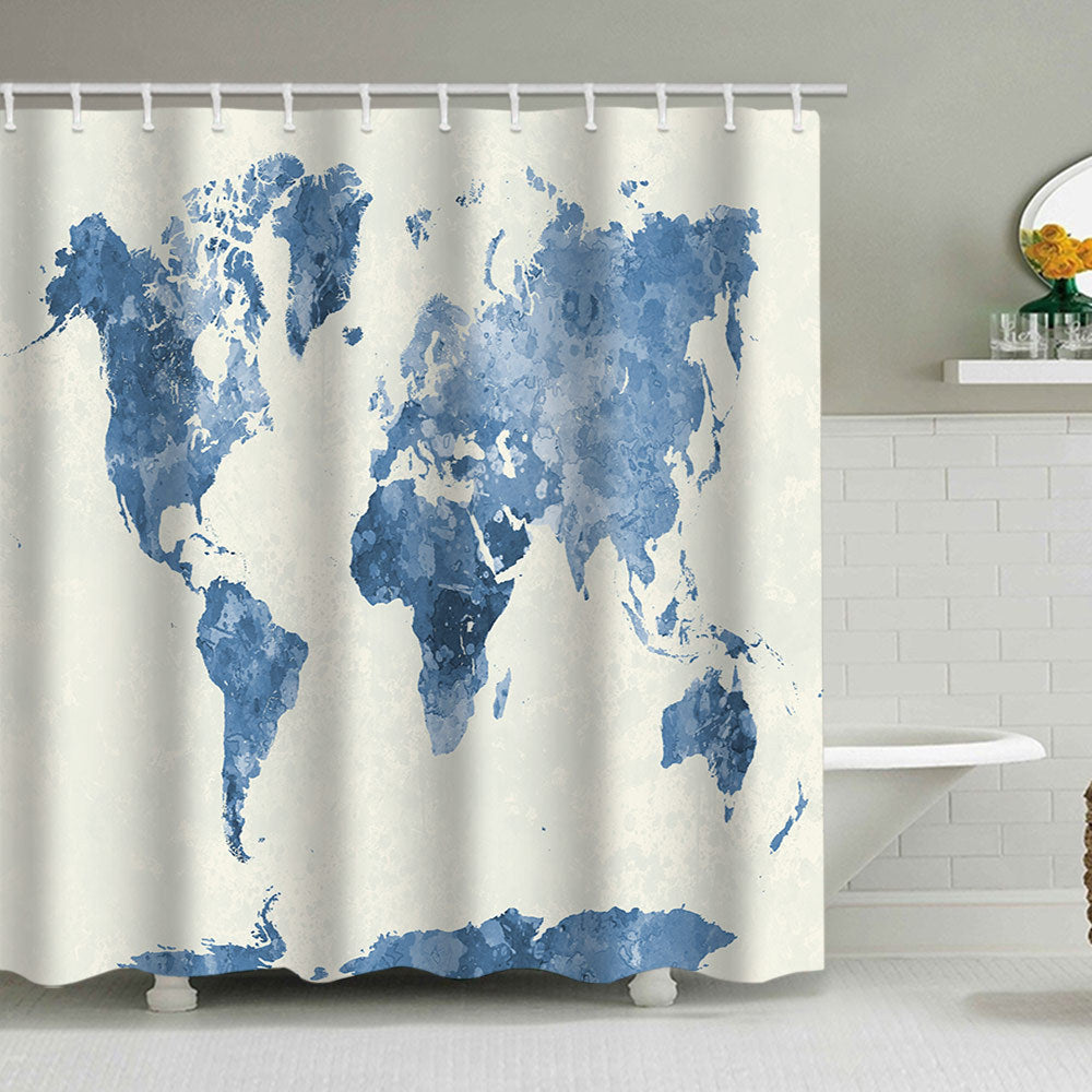 Vintage World Map Shower Curtain Stornfield