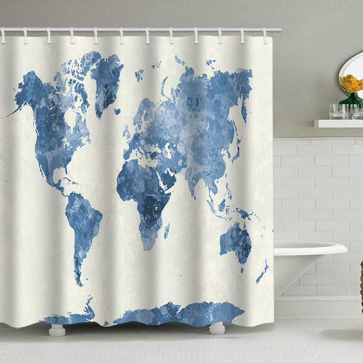 Vintage World Map Shower Curtain Stornfield