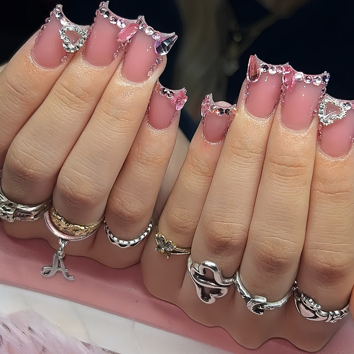 Decorative Rhinestone-Accent Press-On Nails Stornfield