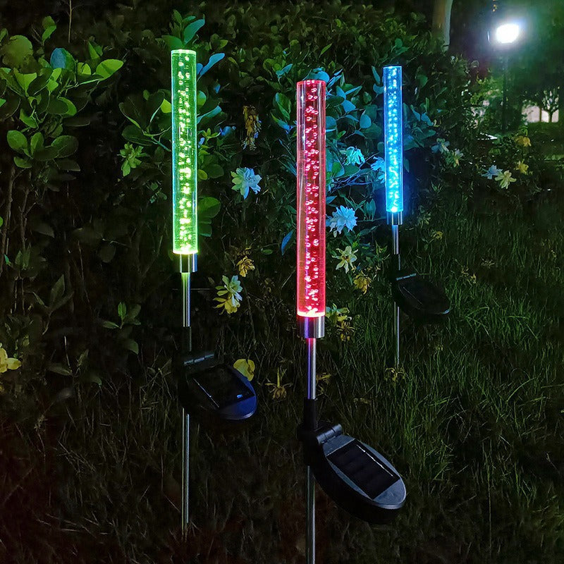 RGB Bubbling Acrylic Garden Stake With Adjustable Stainless Steel Spike And Dusk-To-Dawn Sensor Stornfield