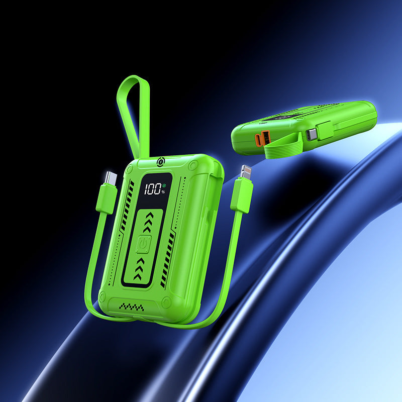 Robust power bank with integrated fast charging function and digital charge level display Stornfield