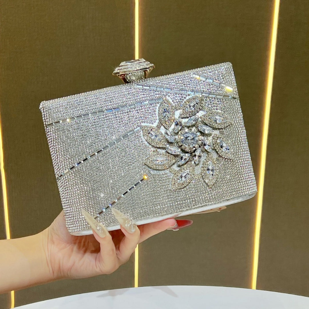 Ornate Rhinestone Evening Clutch