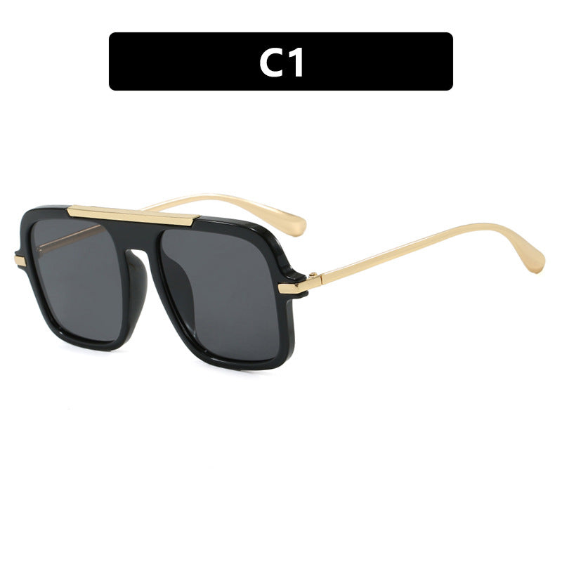 Women's square designer sunglasses with gold accents and protective UV filter Stornfield