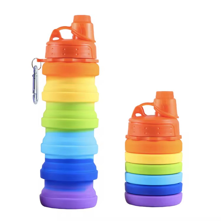 Unisex collapsible silicone drinking bottle with practical carabiner Stornfield