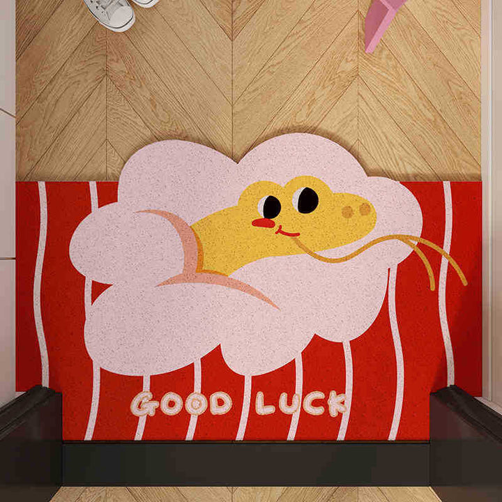 Cartoon Snake-Themed Welcome Mat