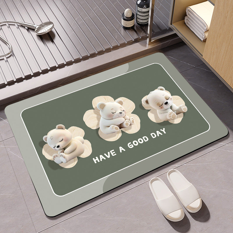 Mermaid-Themed Memory Foam Bath Mat Stornfield
