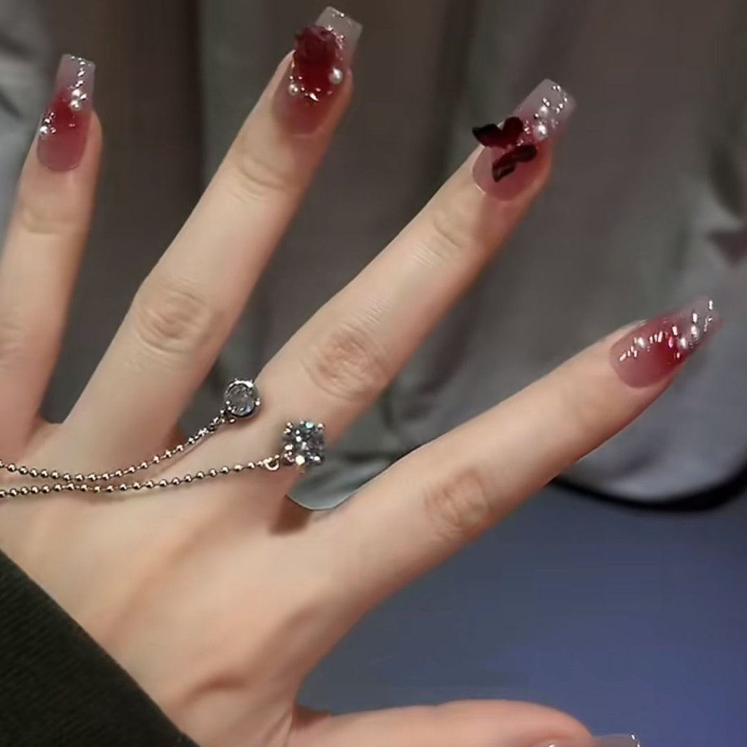 Glittering artificial nails with moon and star motifs Stornfield