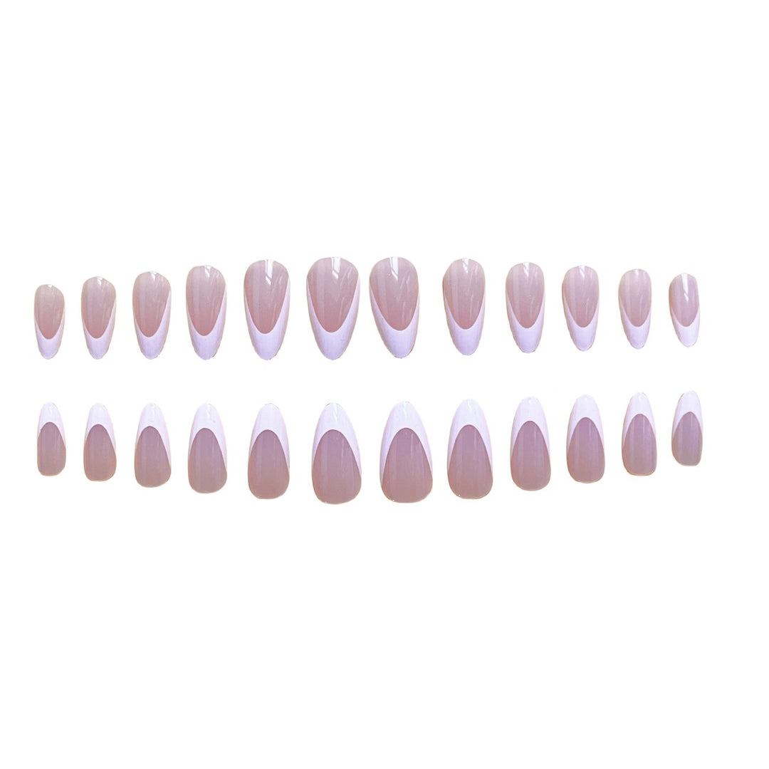 Elegant French Tip Almond-Shaped Nail Extensions Stornfield
