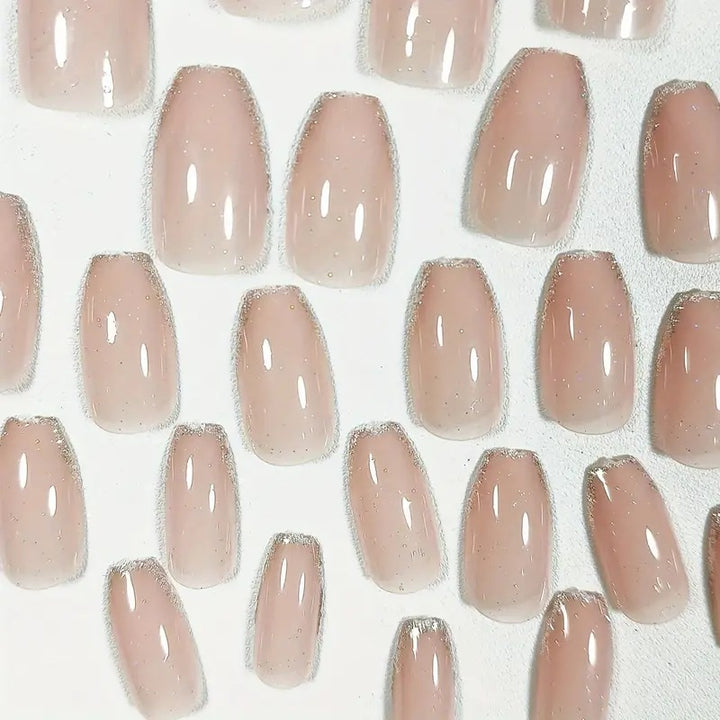 Elegant Glitter-Trimmed Nail Art Enhancements Stornfield