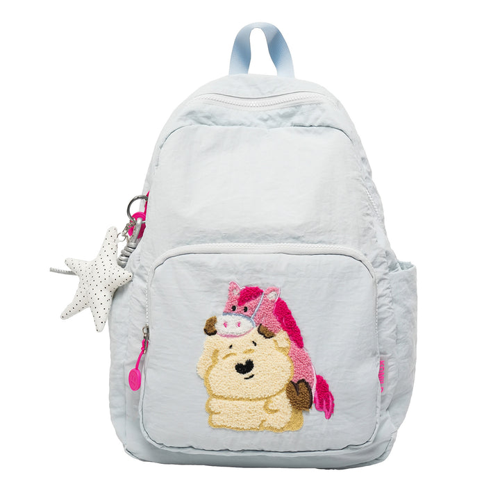 Playful Animal-Theme Embroidered Backpack Stornfield