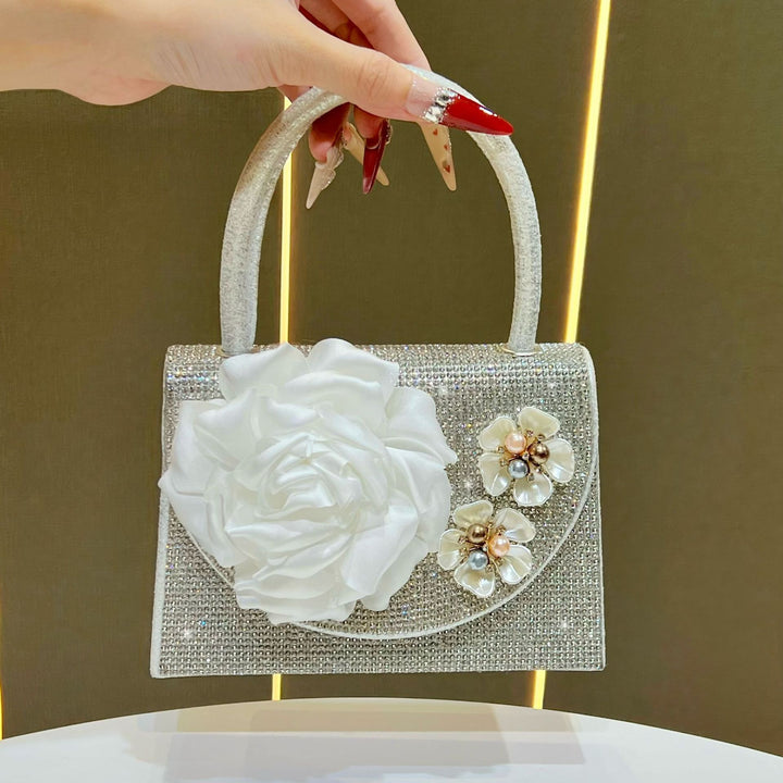 Floral Embellished Handheld Evening Bag