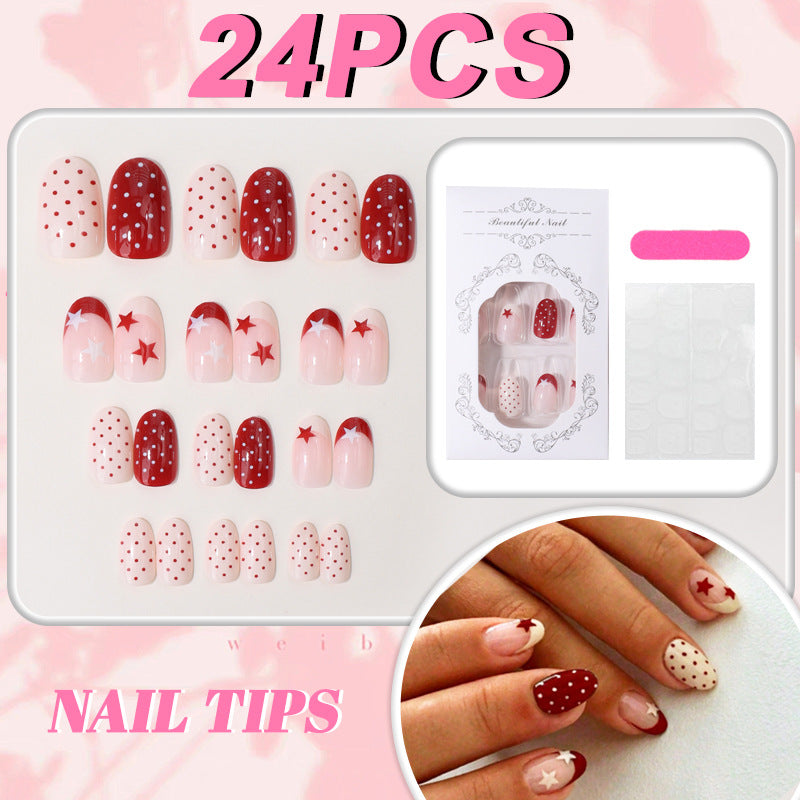 Decorative Star-Pattern Press-On Nails Stornfield