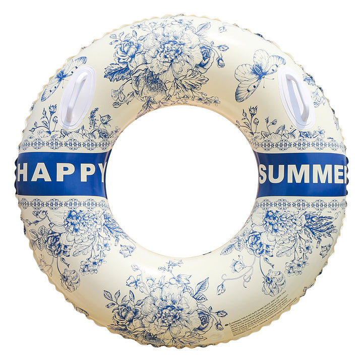 Unisex Elegant Swim Ring with Floral Motifs Stornfield