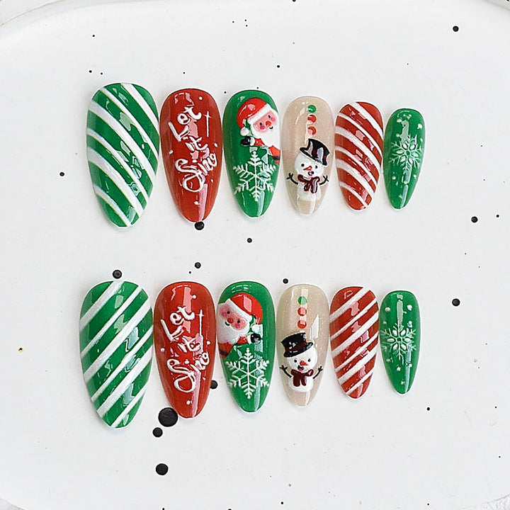 Artistic Press-On Nail Set with Cherry Blossom Design Stornfield
