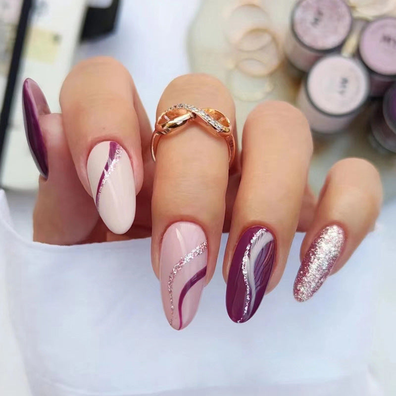 Artistic Heart-Accent Press-On Nail Set Stornfield
