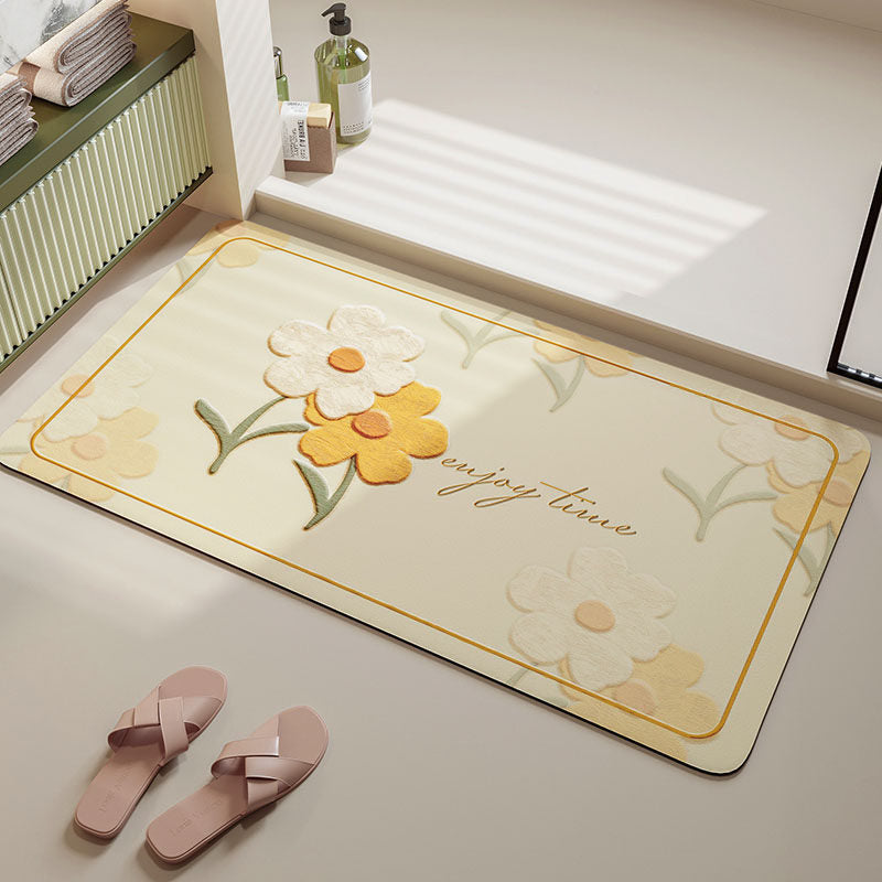 Soft Floral Bath Mat Stornfield