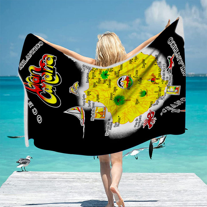Beach towel with unique geographical motifs Stornfield