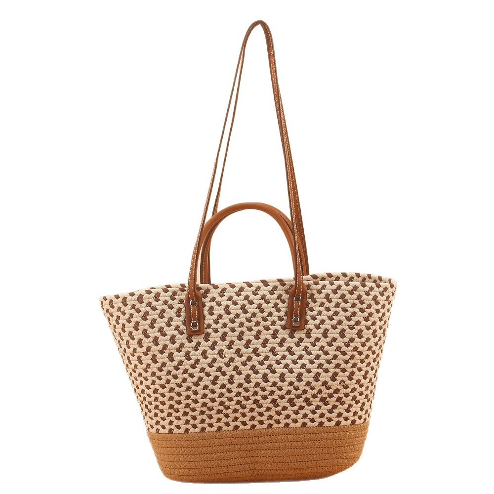 Elegant and Spacious Beach Bag with Woven Design Stornfield