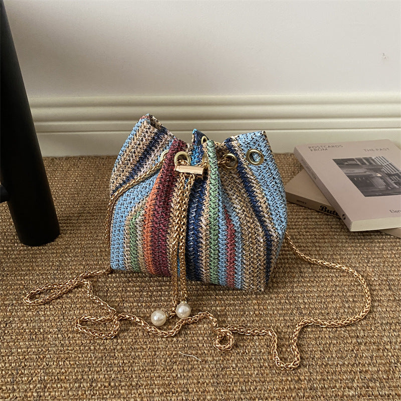Artistic Woven Bucket Bag