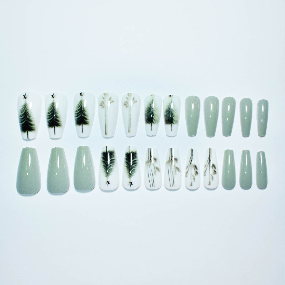 Artistic Botanical Press-On Nail Art Stornfield