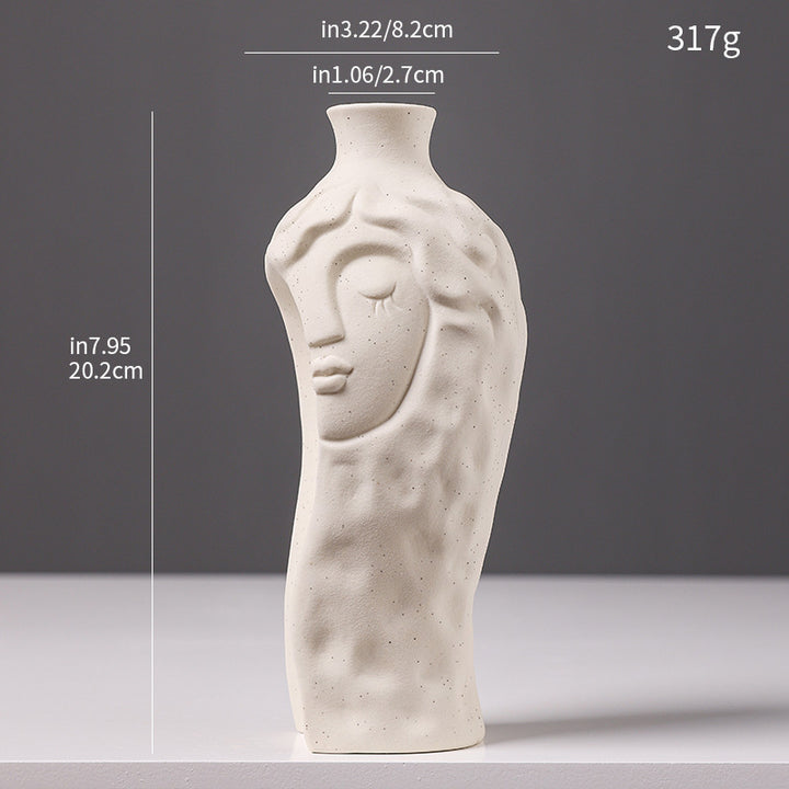 Artistic Face-Shaped Ceramic Vase