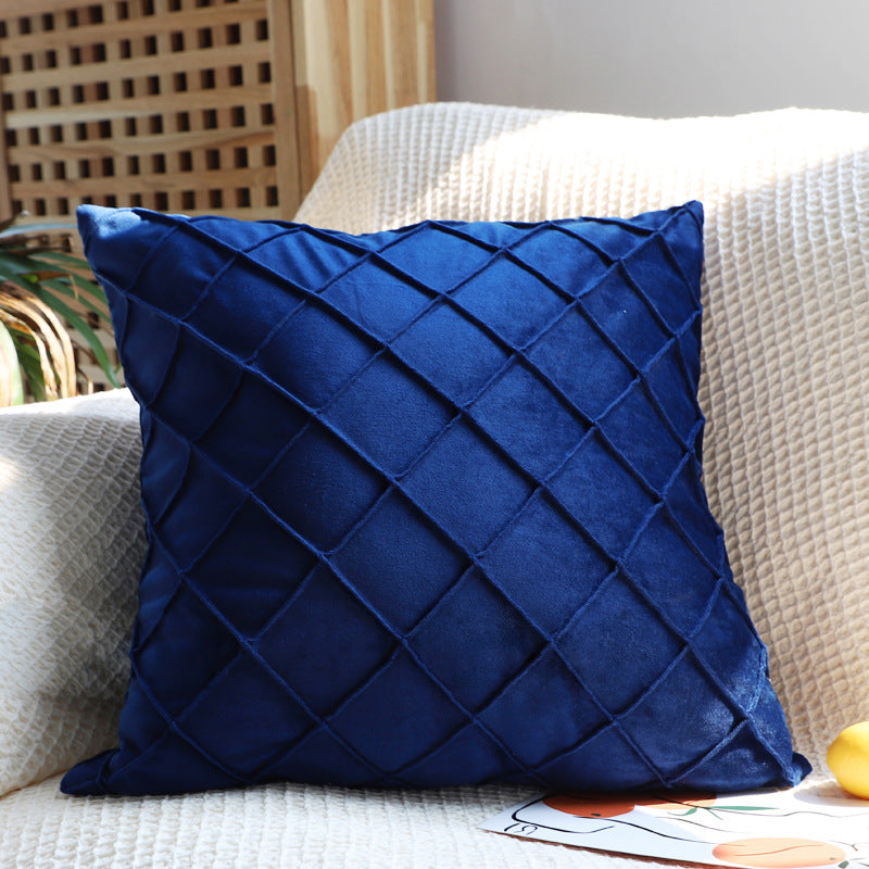 Square velvet cushion cover with quilted diamond texture Stornfield