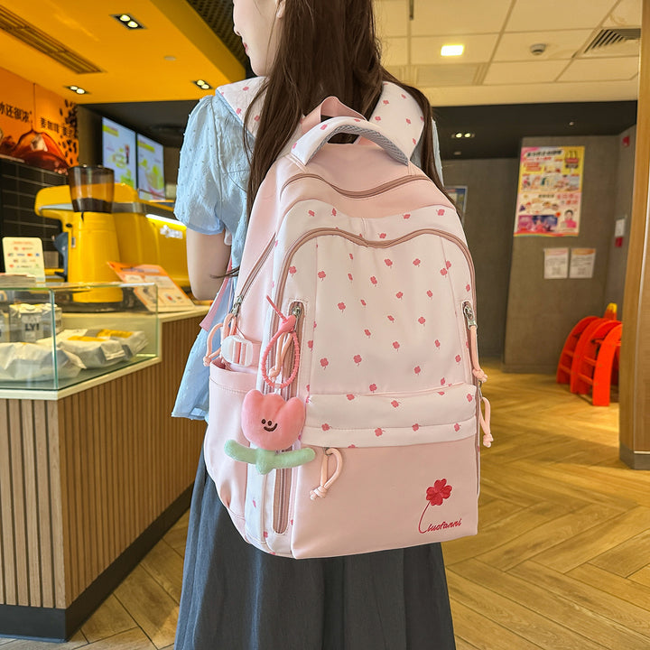 Playful Floral-Themed School Backpack Stornfield