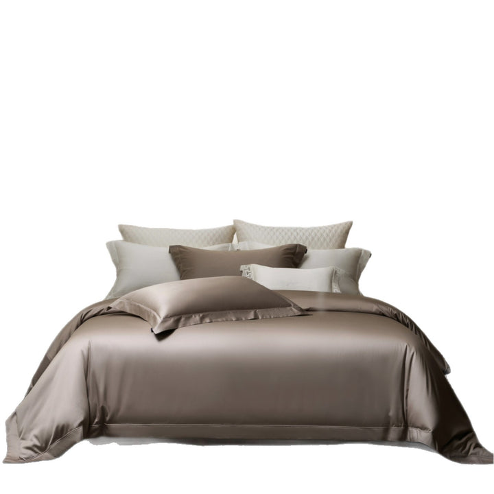 Silky-Feel Microfiber Duvet Cover Set with Deep-Fit Corners & Piped Shams