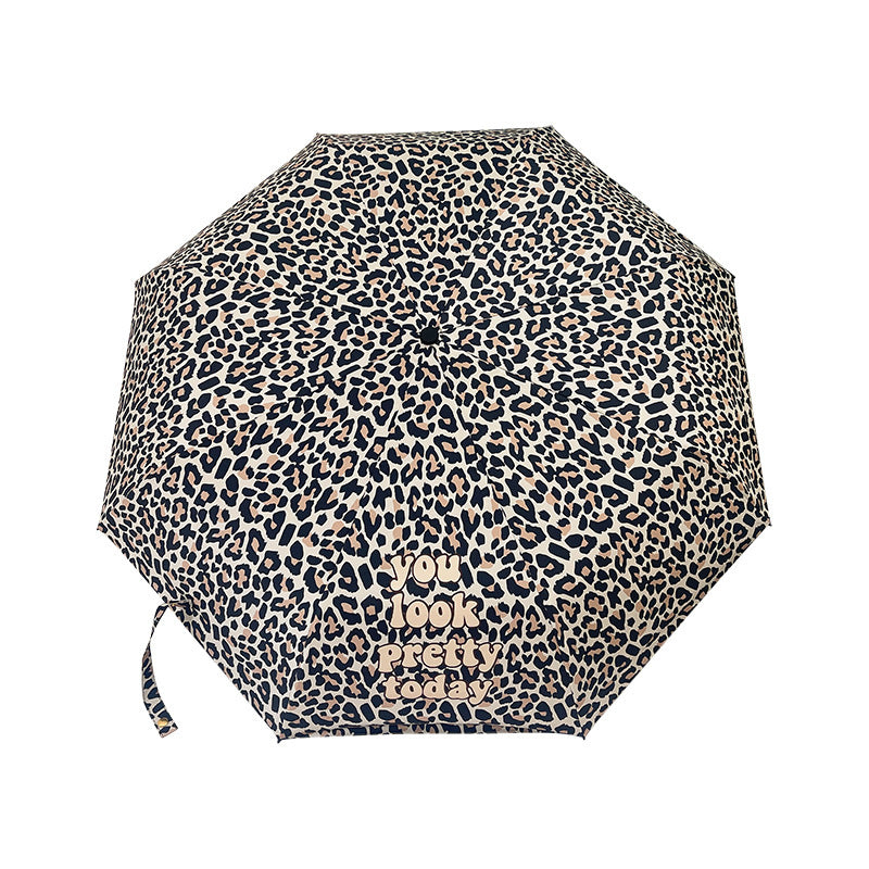 Women's Foldable Umbrella with Dynamic Leopard Pattern Stornfield