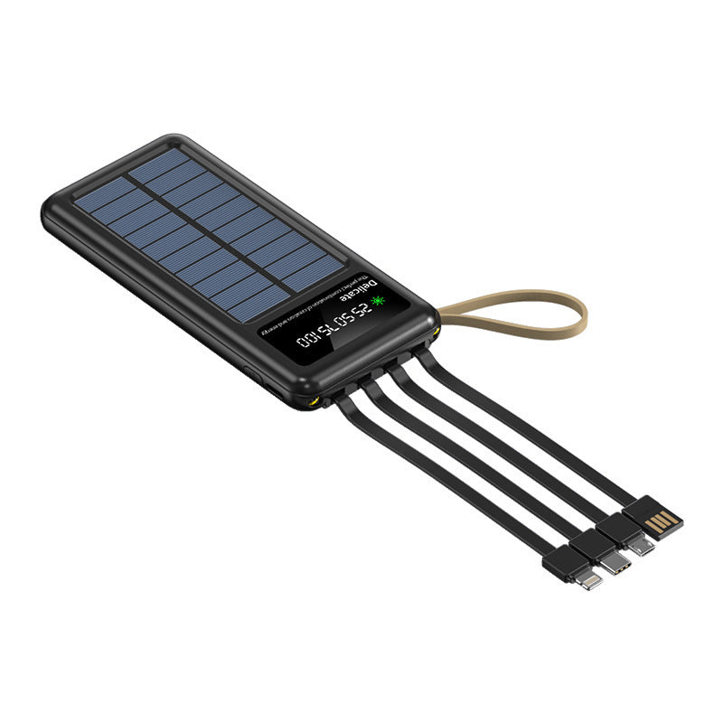 Solar power bank with integrated light and multifunctional USB charging cable Stornfield