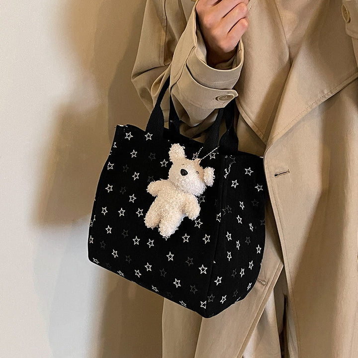 Casual Star-Patterned Mini Tote Bag